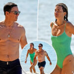 Ripped Mark Wahlberg and bikini-clad wife Rhea Durham hit the beach during Barbados vacation